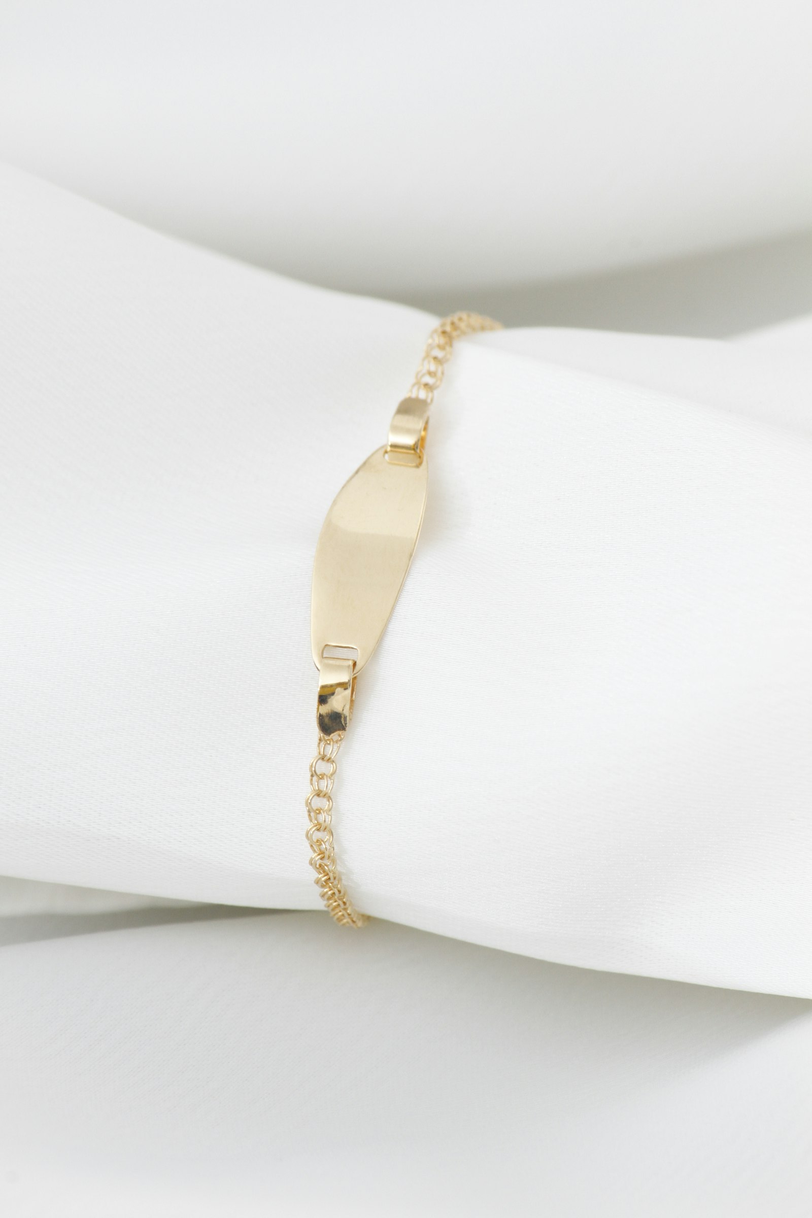 ID Plate Bracelet in 14K gold (sample photo)